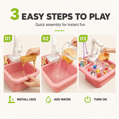 ⏳ Nur für kurze Zeit – 50% RABATT ⏰ Kinder-Spielzeugspüle mit fließendem Wasser