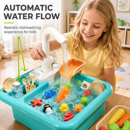 ⏳ Nur für kurze Zeit – 50% RABATT ⏰ Kinder-Spielzeugspüle mit fließendem Wasser
