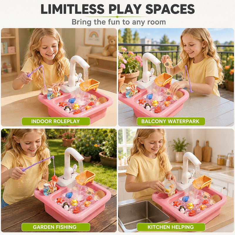 ⏳ Nur für kurze Zeit – 50% RABATT ⏰ Kinder-Spielzeugspüle mit fließendem Wasser