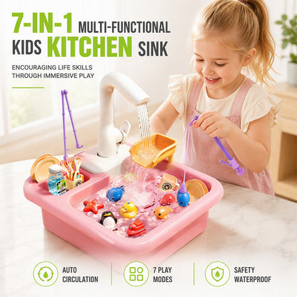 ⏳ Nur für kurze Zeit – 50% RABATT ⏰ Kinder-Spielzeugspüle mit fließendem Wasser