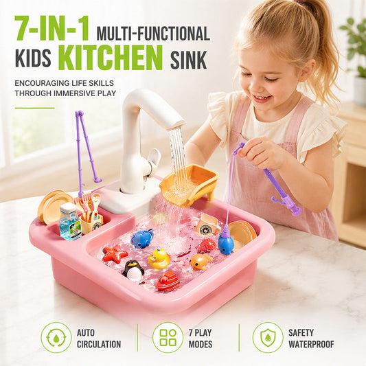 ⏳ Nur für kurze Zeit – 50% RABATT ⏰ Kinder-Spielzeugspüle mit fließendem Wasser