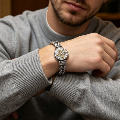 📿 50% RABATT! ✨ Rotierendes Vintage-Vajra-Armband für Herren – Sanft rotierendes Mittelstück, galvanisiertes Kupfer-Finish & Vintage-inspirierte Textur – Mutiges Statement-Style 💪