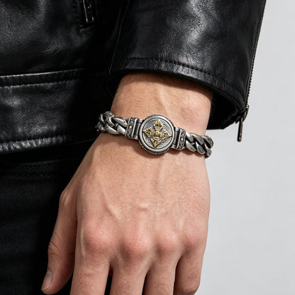 📿 50% RABATT! ✨ Rotierendes Vintage-Vajra-Armband für Herren – Sanft rotierendes Mittelstück, galvanisiertes Kupfer-Finish & Vintage-inspirierte Textur – Mutiges Statement-Style 💪