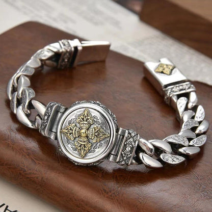 📿 50% RABATT! ✨ Rotierendes Vintage-Vajra-Armband für Herren – Sanft rotierendes Mittelstück, galvanisiertes Kupfer-Finish & Vintage-inspirierte Textur – Mutiges Statement-Style 💪