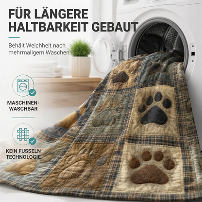 🍂 50 % Rabatt! 🐾Warme Flanelldecke mit Pfotenmuster – Weiche Sofadecke für Herbst & Winter