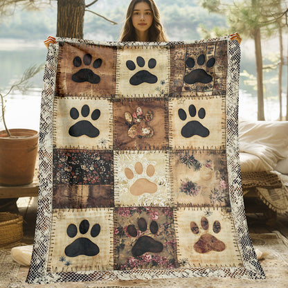 🍂 50 % Rabatt! 🐾Warme Flanelldecke mit Pfotenmuster – Weiche Sofadecke für Herbst & Winter