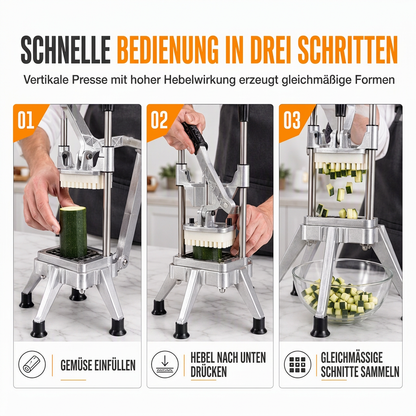 🔪 Vertikaler Gemüsewürfler – 3 scharfe Klingen & robuster Hebel ✨