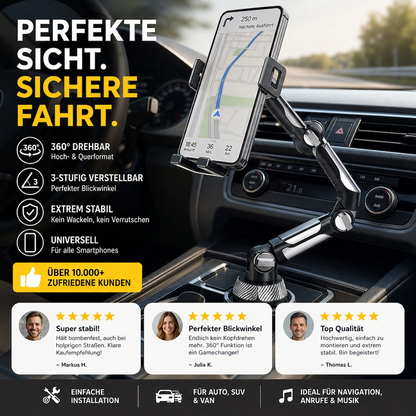 📢📢50% RABATT !!⏰360° dreh- und verstellbarer Auto-Becherhalter