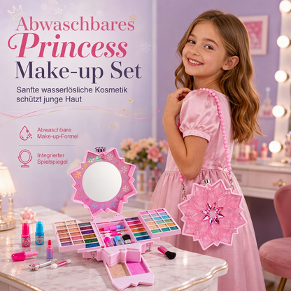 👑 50% RABATT! ✨ Waschbares Make-up-Spielset für kleine Prinzessinnen – sichere, nicht reizende Formel, ausziehbare, drehbare Fächer & tragbare Tasche mit Schulterriemen – perfektes Geschenk für Mädchen 🎀