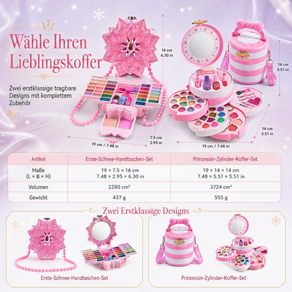 👑 50% RABATT! ✨ Waschbares Make-up-Spielset für kleine Prinzessinnen – sichere, nicht reizende Formel, ausziehbare, drehbare Fächer & tragbare Tasche mit Schulterriemen – perfektes Geschenk für Mädchen 🎀