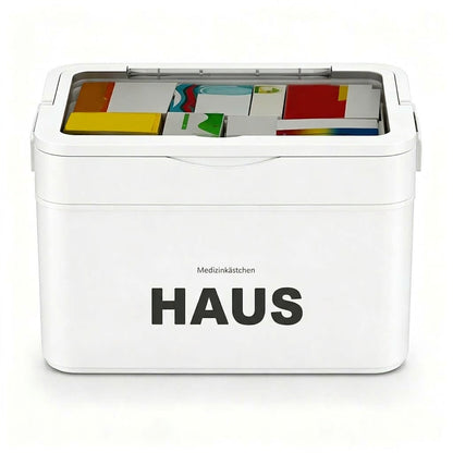 💊 Große Medikamenten-Aufbewahrungsbox aus Kunststoff – Mehrlagig, unterteilt & tragbar für Haushalt & Notfall ✨