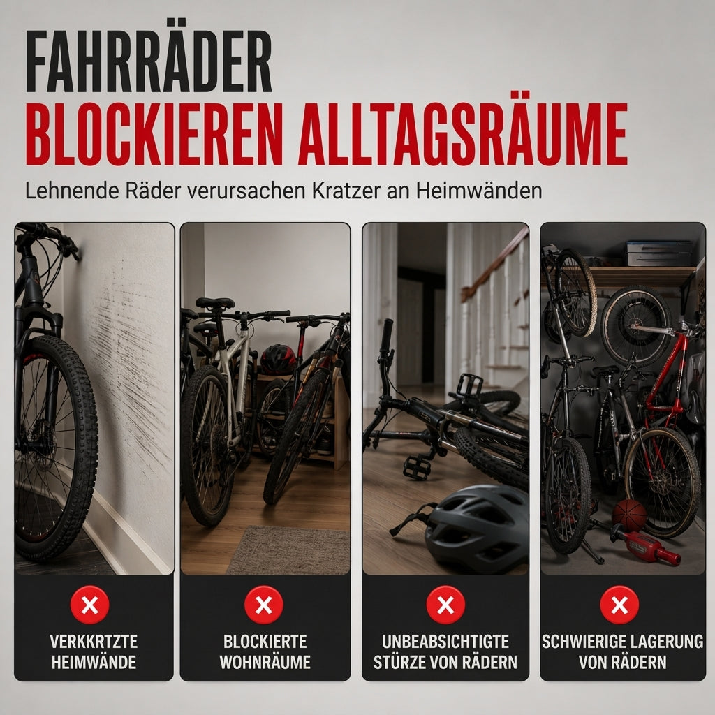 📢📢40% RABATT !!⏰Klappbarer Fahrrad-Bodenparkständer, doppelte Stange, U-förmiger Fahrradpräsentationsständer für Rennräder und Mountainbikes