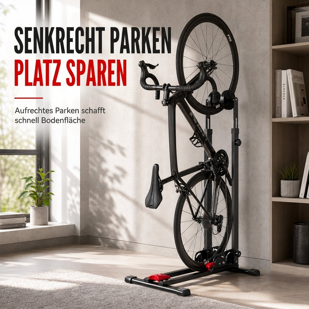📢📢40% RABATT !!⏰Klappbarer Fahrrad-Bodenparkständer, doppelte Stange, U-förmiger Fahrradpräsentationsständer für Rennräder und Mountainbikes