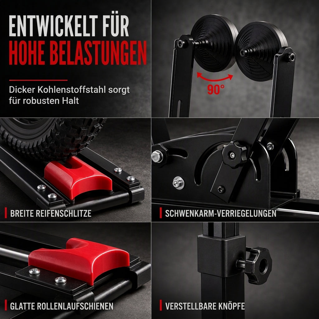 📢📢40% RABATT !!⏰Klappbarer Fahrrad-Bodenparkständer, doppelte Stange, U-förmiger Fahrradpräsentationsständer für Rennräder und Mountainbikes