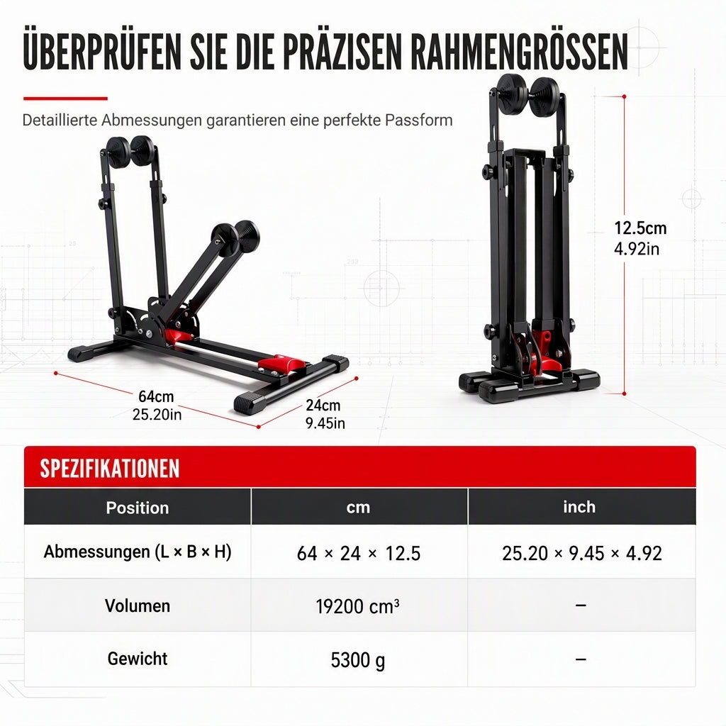 📢📢40% RABATT !!⏰Klappbarer Fahrrad-Bodenparkständer, doppelte Stange, U-förmiger Fahrradpräsentationsständer für Rennräder und Mountainbikes