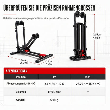 📢📢40% RABATT !!⏰Klappbarer Fahrrad-Bodenparkständer, doppelte Stange, U-förmiger Fahrradpräsentationsständer für Rennräder und Mountainbikes