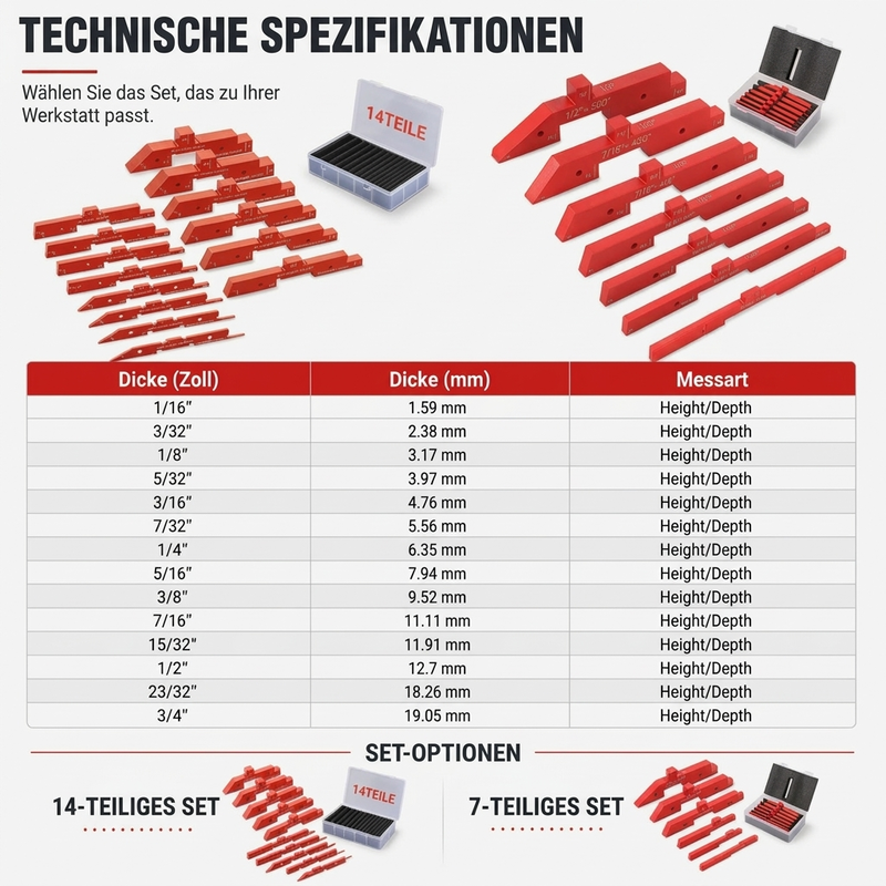 📐 50% RABATT! 🪵 Einstellblöcke für Holzarbeiten – Aluminium, präzise & schnelle Kalibrierung ✨