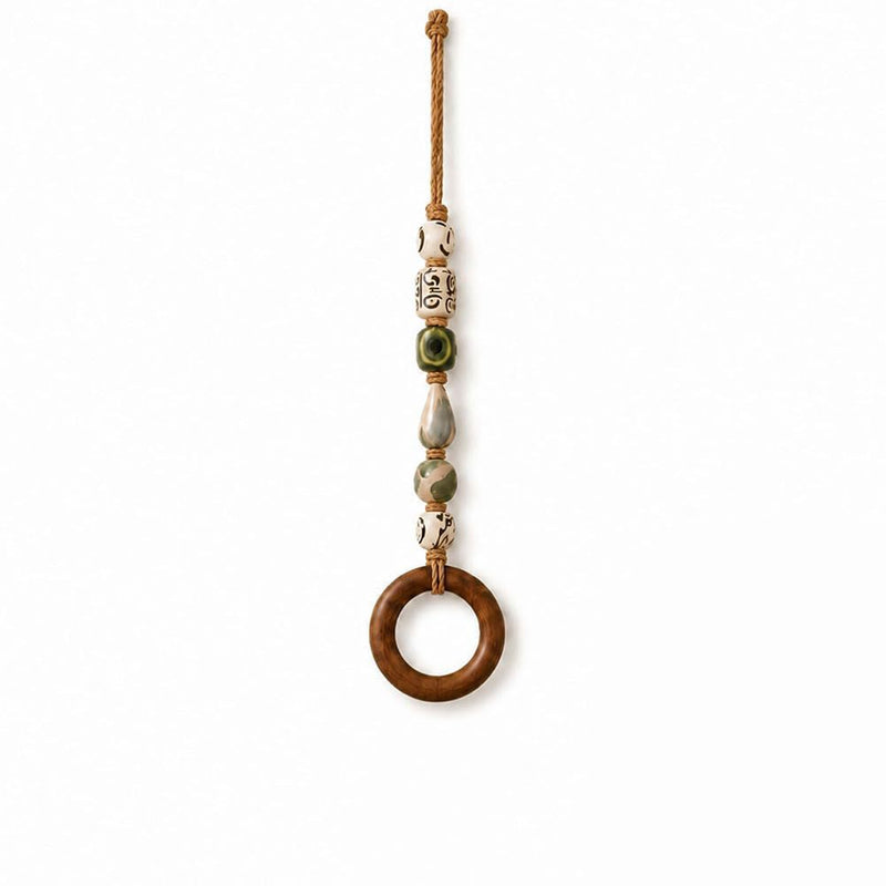 🧺 50% OFF! 🌸 Boho-Handtuchhalter – Holzring & Perlen, dekorativ für Bad & Küche ✨