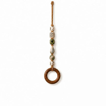 🧺 50% OFF! 🌸 Boho-Handtuchhalter – Holzring & Perlen, dekorativ für Bad & Küche ✨