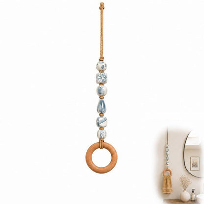 🧺 50% OFF! 🌸 Boho-Handtuchhalter – Holzring & Perlen, dekorativ für Bad & Küche ✨