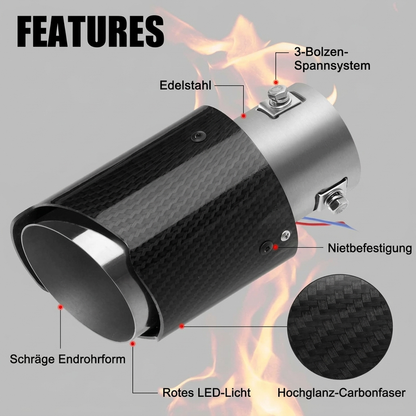 📢📢40% RABATT !!⏰Universelles LED-Auspuffrohr für Autos