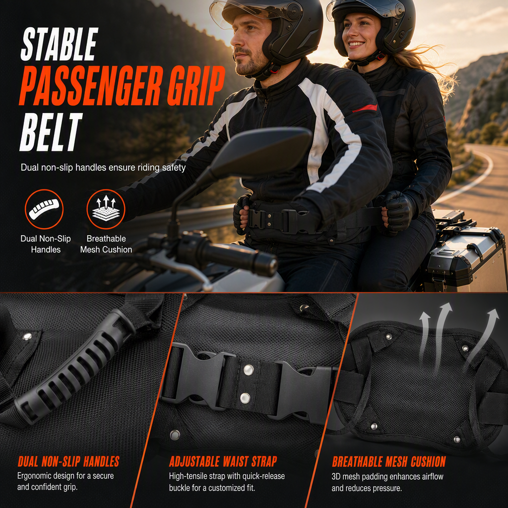 ⏳Zeitlich begrenztes Angebot⏰: Motorrad-Haltegurt für Beifahrer 🏍️