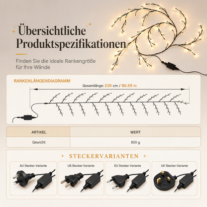 ⏳Nur für kurze Zeit – 50% RABATT⏰144 LED warmweiße Reben-Lichterketten zur Dekoration von Schlafzimmern und Räumen