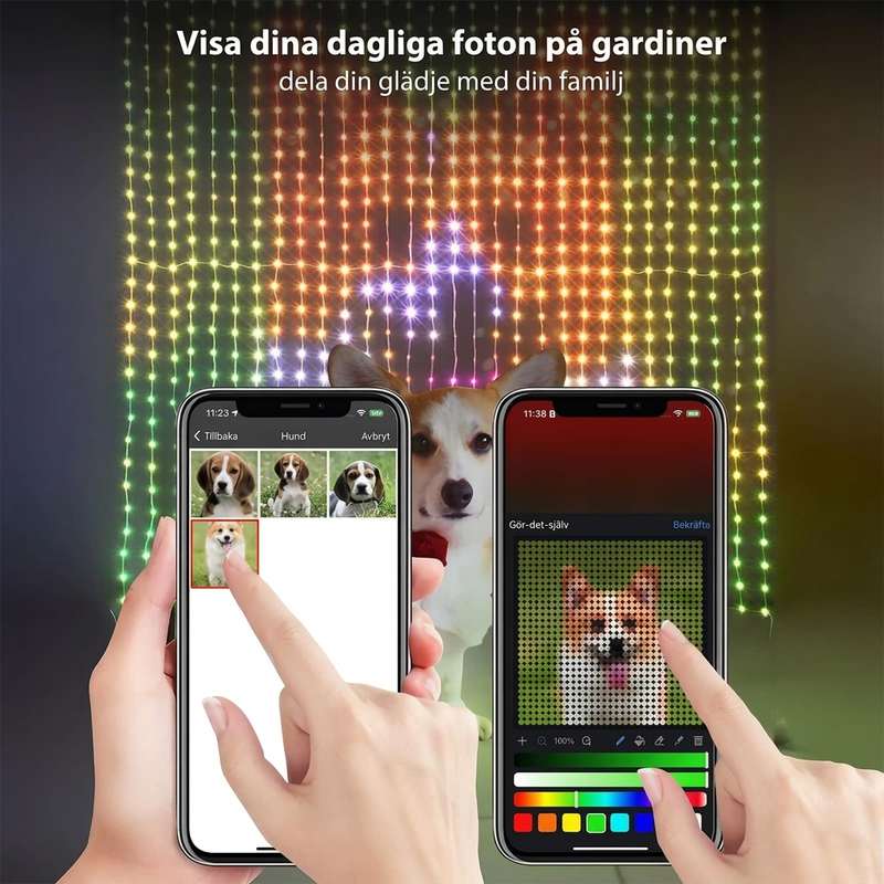 💡KOSTENLOSER VERSAND! 🪟Wasserdichte LED-Vorhang-Lichterkette – App-Steuerung, Musik-Synchro & individuelle Lichtkunst – Perfekt für Partys, Garten & jeden Raum ✨