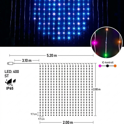 💡KOSTENLOSER VERSAND! 🪟Wasserdichte LED-Vorhang-Lichterkette – App-Steuerung, Musik-Synchro & individuelle Lichtkunst – Perfekt für Partys, Garten & jeden Raum ✨