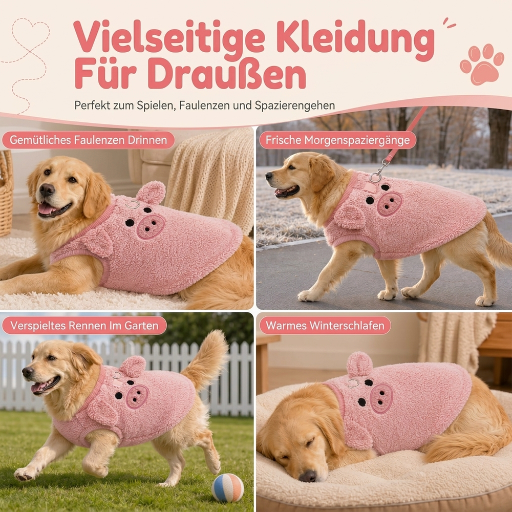 🐾50 % Rabatt🧵Fleece‑gefütterte Haustierweste, süße Cartoon‑Stickerei für Hunde und Katzen🐕