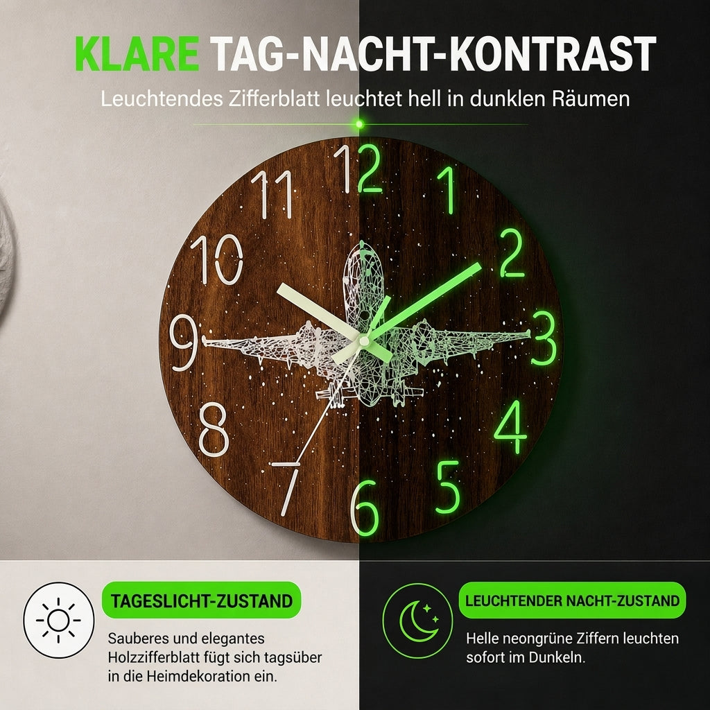 🔥 Zeitlich begrenztes Angebot 🕰️ 12 Zoll geräuschlose hölzerne Wanduhr – mit leuchtender Anzeige und MDF-Holzoptik ✨