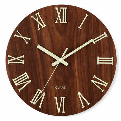 🔥 Zeitlich begrenztes Angebot 🕰️ 12 Zoll geräuschlose hölzerne Wanduhr – mit leuchtender Anzeige und MDF-Holzoptik ✨
