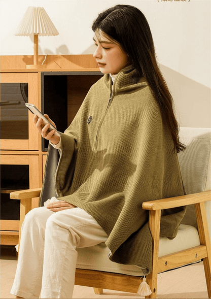 🛋️❤️Freihändig tragbarer, mit Reißverschluss versehener, beheizbarer USB-Schal | Schnelle Erwärmung für die Arbeit am Schreibtisch und zum Entspannen in Innenräumen🧣
