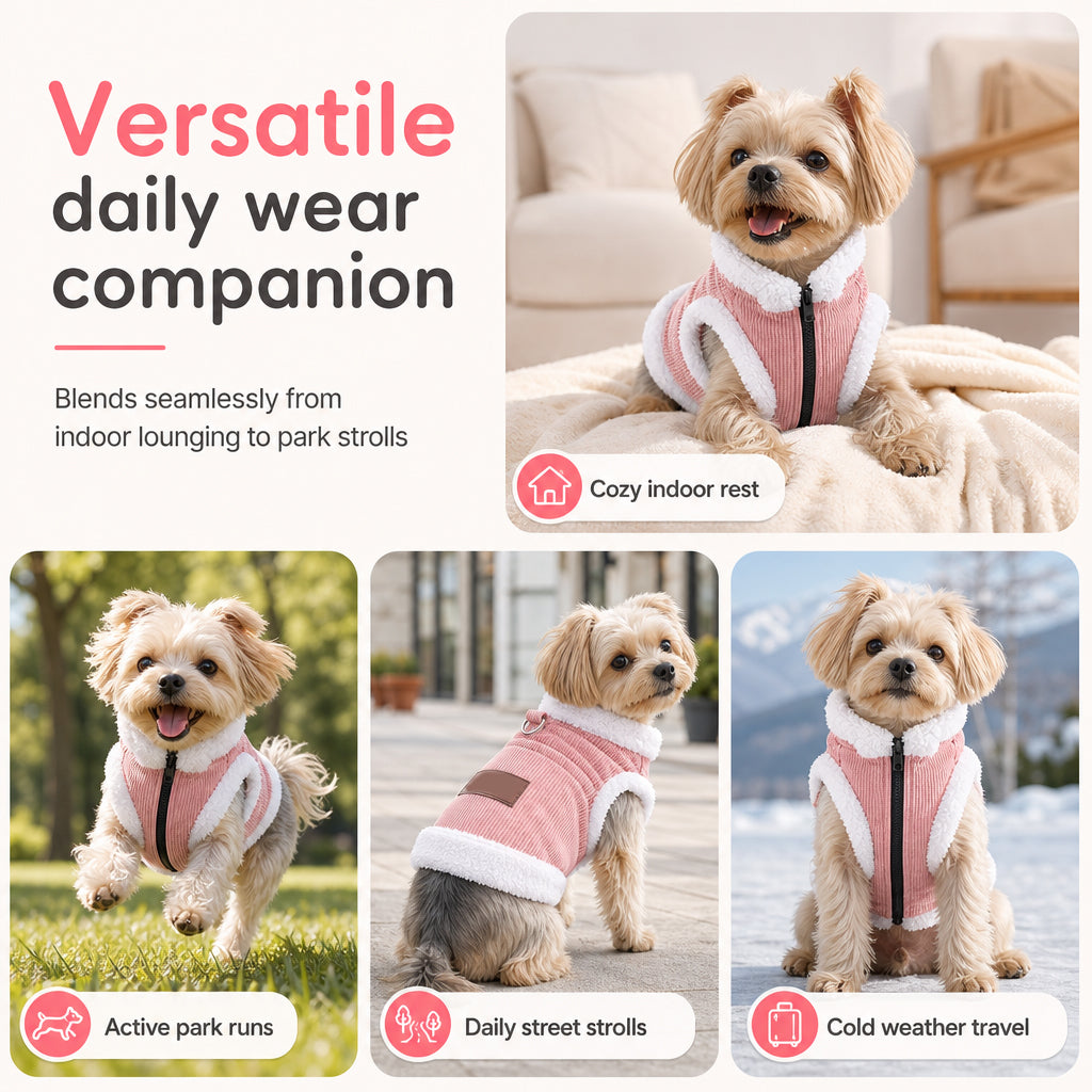 Warme Lammfleece-Haustierweste Herbst Winter Verdickte Fleece-Gefütterte Hundekleidung für Katzen und Hunde
