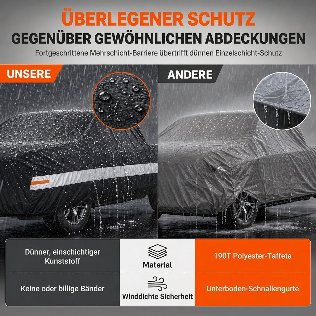 🚗50 % Rabatt ! Pickup Abdeckung Wasserdicht – Rundumschutz bei jedem Wetter, lackschonend! 🛡️ Winddicht mit Gurten, UV- & regenfest, reißfestes 190T-Gewebe 💨