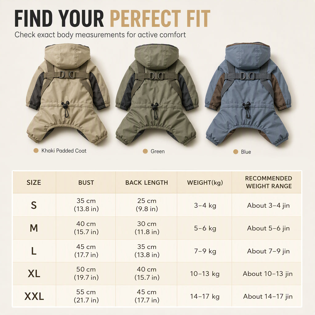 Warmer wattierter Hunde-Wintermantel Wasserdicht Winddicht Outdoor Haustier für Herbst und Winter