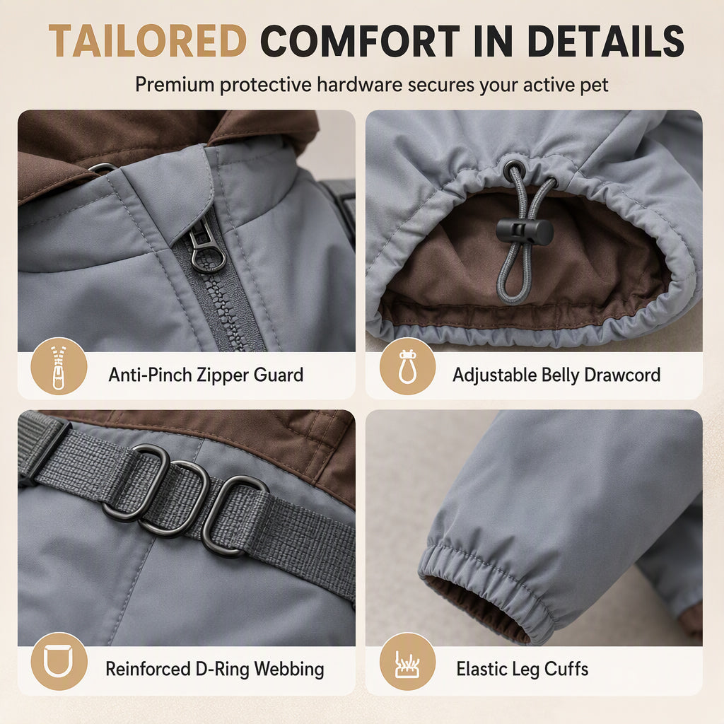 Warmer wattierter Hunde-Wintermantel Wasserdicht Winddicht Outdoor Haustier für Herbst und Winter
