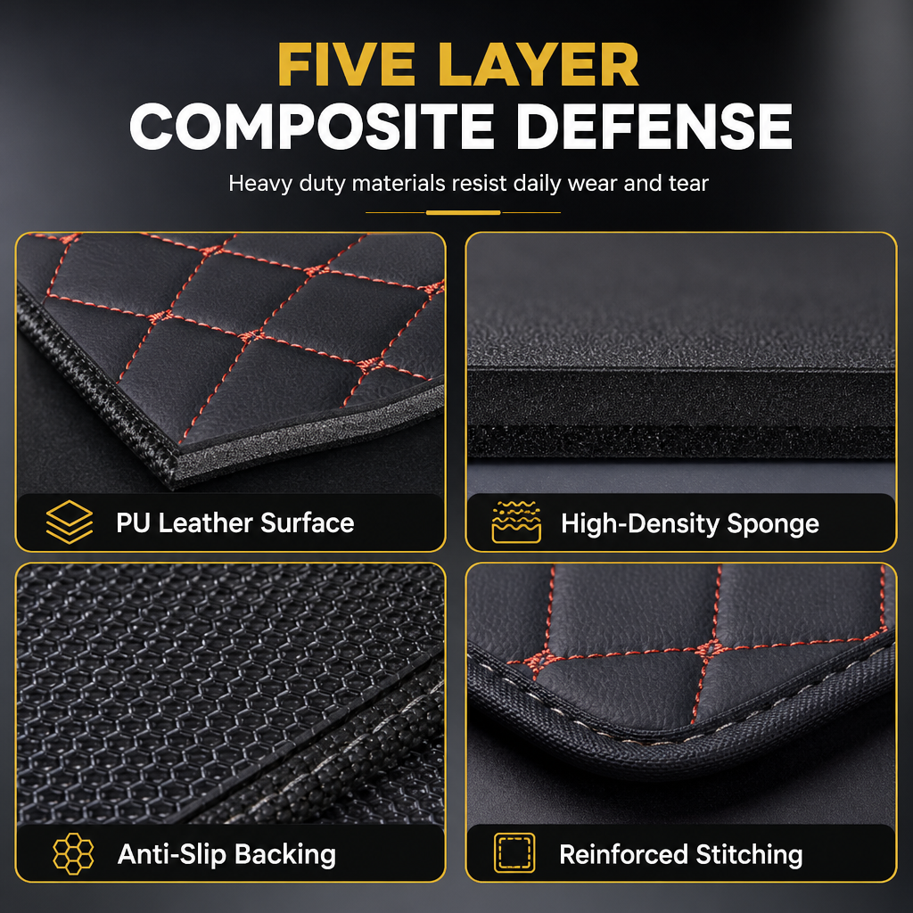 Universelle Kofferraummatte aus PVC-Leder für Limousinen und SUVs – Leicht zu reinigen (100 x 70 cm)