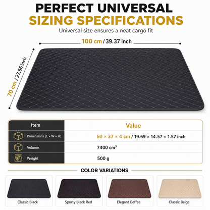 Universelle Kofferraummatte aus PVC-Leder für Limousinen und SUVs – Leicht zu reinigen (100 x 70 cm)