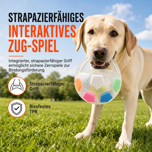 Interaktiver Fußball-Hundespielball mit Grifflaschen