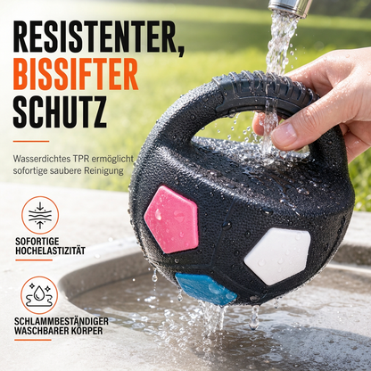 Interaktiver Fußball-Hundespielball mit Grifflaschen