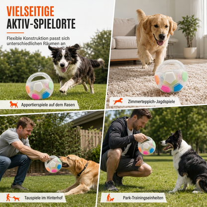 Interaktiver Fußball-Hundespielball mit Grifflaschen
