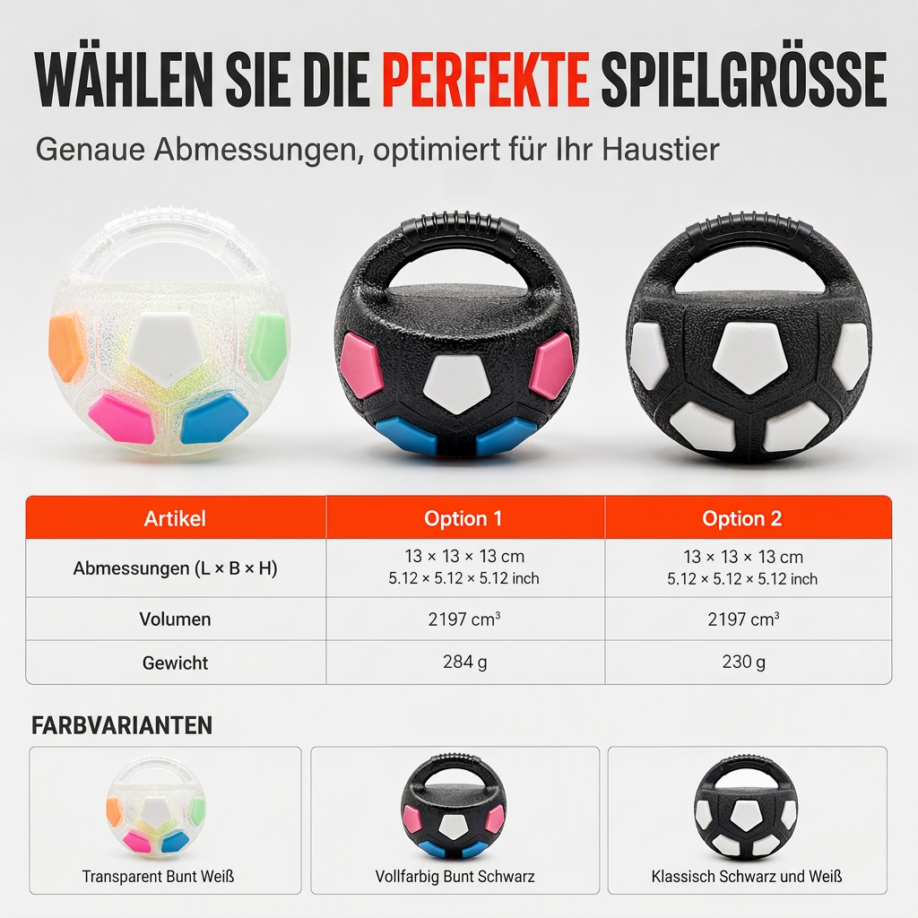 Interaktiver Fußball-Hundespielball mit Grifflaschen