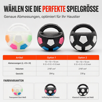 Interaktiver Fußball-Hundespielball mit Grifflaschen