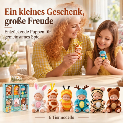 🎁 JETZT 50% RABATT! Mini Reborn-Puppen Set – lebensechte, realistische Winz-Puppen mit niedlichen Tier-Bademantel-Outfits, perfekte Geschenkbox für Kinder