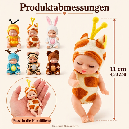 🎁 JETZT 50% RABATT! Mini Reborn-Puppen Set – lebensechte, realistische Winz-Puppen mit niedlichen Tier-Bademantel-Outfits, perfekte Geschenkbox für Kinder