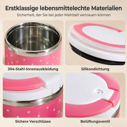 ⏰ NUR FÜR KURZE ZEIT: 50% RABATT!🍱 Edelstahl-Lunchbox mit Deckel – erhöhtes Design, isoliert & tragbar für Schule, Büro & unterwegs