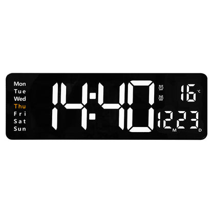 ⚡40cm große Digitaluhr mit Temperatur, Datum, automatischer Sommerzeit, Nachtlicht und automatischem Helligkeitsdimmer
