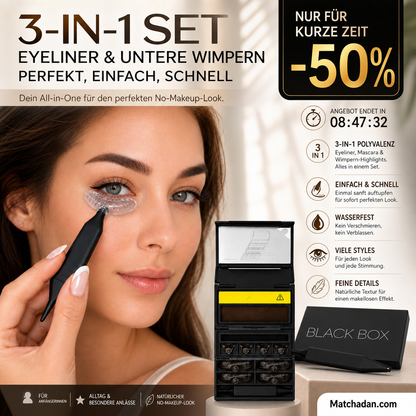 🥳2026 HEISSER VERKAUF🥳💞ÜBER 50.000 VERKAUFT!💄✨ 50 % RABATT! 3-in-1 Eyeliner- und Wimpernstempel-Set – Perfekte Lidstriche und Wimpern in Sekundenschnelle. Wasserfest, wischfest. Keine ruhige Hand nötig! 👁️🖌️