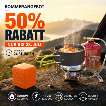 🔥 50% RABATT! 🏕️ Windfester Gasbrenner für Camping & Outdoor-Aktivitäten – Kompakt & leistungsstark – Ideal für Trekking, Picknick oder Notfall – zuverlässige Flamme bei Wind 🌬️